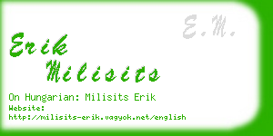 erik milisits business card